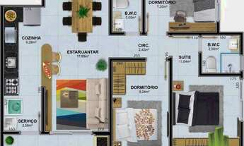 Imagem 2: Apartamento com 3 dormitórios à venda, 78 m² por R$ 511.339,00 - Barreiros - São José/SC