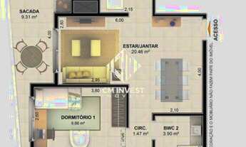Imagem 7: Apartamento de 2 Dormitórios com 1 suíte no Bairro Centro, Palhoça