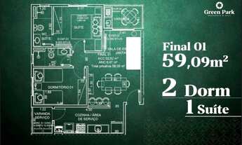 Imagem 7: Cotas de Apartamento 2 dormitórios com suíte e Varanda