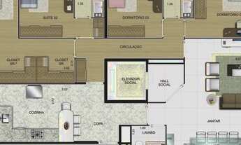 Imagem 2: Apartamento para venda possui 185 metros quadrados com 3 quartos
