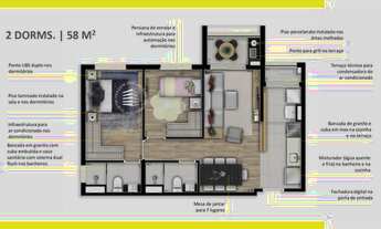 Imagem 2: Apartamento para venda com 58 metros quadrados com 2 quartos