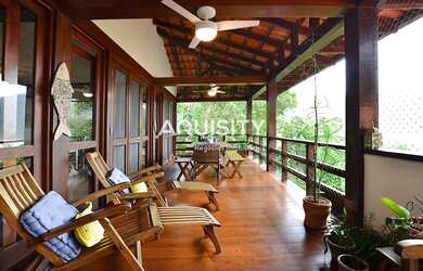 Imagem 6: Casa Rústica para locação em Iporanga Guarujá, 3 suítes, 6 vagas, varanda com vista para o