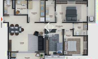 Imagem 2: Apartamento de 3 dormitórios com 1 suíte e vaga dupla no Bairro Campinas em São José