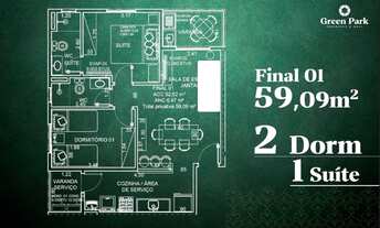 Imagem 5: Green Park Residence & Mall - 59 metros quadrados com 2 quartos