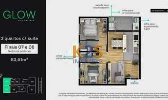 Imagem 3: Apartamento com 2 dormitórios à venda, 53 m² por R$ 369.000,00 - Novo Mundo - Curitiba/PR