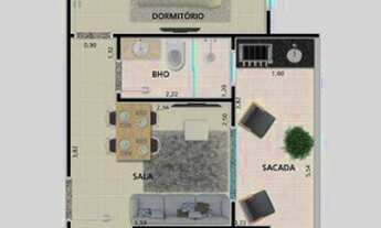 Imagem 2: Apartamento com 1 dormitório à venda, 40 m² por R$ 227.416,00 - Vila Guilhermina - Praia G