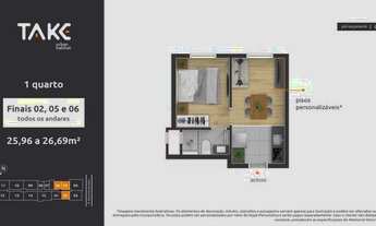 Imagem 7: Apartamento para venda possui 51 metros quadrados com 2 quartos em Centro - Curitiba - PR