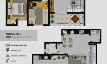 Imagem 7: Cobertura para Venda em Juiz de Fora, Santa Catarina, 3 dormitórios, 1 suíte, 3 banheiros