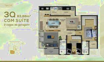 Imagem 7: Apartamento 3 quartos sendo 1 suíte à venda, 84,51m² por R$ 543.000,00 - Jundiaí - Anápoli