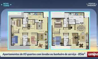 Imagem 4: Apartamento para venda com 85 m2 com 3 quartos em Flores - Manaus - AM