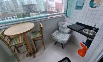 Imagem 7: Apto mobiliado, 1 dormitório, sacada com vista mar, prédio com lazer completo a 100 metros