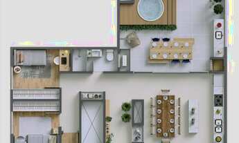 Imagem 3: Cobertura plana em construção à venda - área de lazer completa - 137,18m2 - 3 quartos, sen