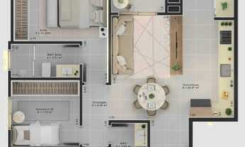 Imagem 7: Apto 3 dorm 1 suíte 2 vagas ANDAR ALTO próximo centro de criciúma ÓTIMO CUSTO BENEFÍCIO!