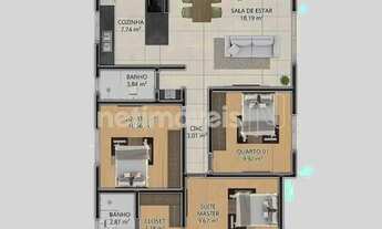 Imagem 2: Área privativa 3 quartos c/ suíte, closet e 2 vagas à venda no Nazia - Vespasiano!