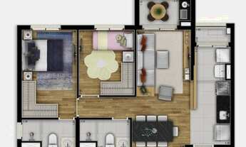 Imagem 3: Apartamento para venda possui 33 metros quadrados com 1 quarto