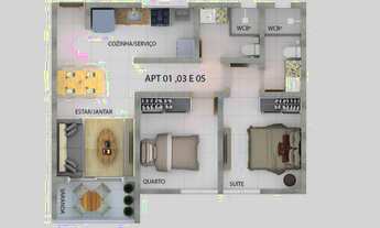 Imagem 4: Apartamento para venda possui 52 metros quadrados com 2 quartos em Mangabeira - João Pesso