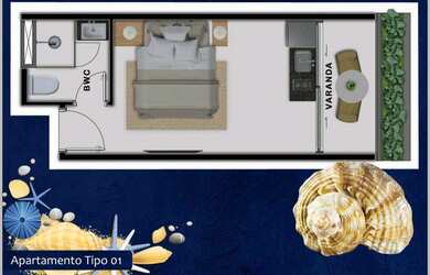 Imagem 6: Apartamento para venda tem 22 metros quadrados com 1 quarto em Porto de Galinhas - Ipojuca