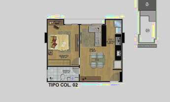 Imagem 2: Apartamento para venda possui 42 metros quadrados com 2 quartos em Centro - Guarapari - ES