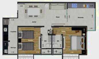 Imagem 3: Apartamento 2 Quartos com Suíte e Varanda Gourmet no Centro de Juiz de Fora !!