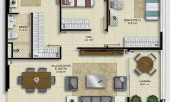 Imagem 2: Apartamento para venda possui 98 metros quadrados com 3 quartos em Mata da Praia - Vitória