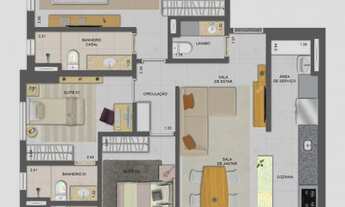 Imagem 4: Lançamento no setor Universitário apartamentos de 62 a 103 m², com 1, 2 e 3 suítes