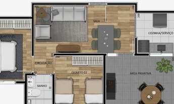 Imagem 5: Apartamento para venda tem 43 metros quadrados com 2 quartos em Juliana - Belo Horizonte