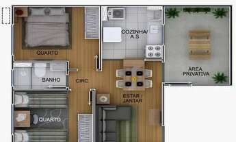Imagem 2: Apartamento para Venda - 40.46m², 2 dormitórios, 1 vaga - Restinga