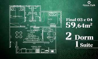 Imagem 2: Apartamento para venda com 59 metros quadrados com 2 quartos