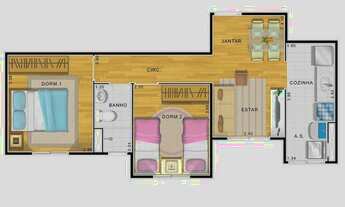 Imagem 2: 245 mil mobiliado 2 dorms 1 vg Res. Venit Aptos em Santo André