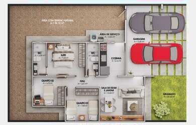 Imagem 6: Prm.22-Casa de condomínio para venda com 71 metros quadrados com 3 quartos em Turu