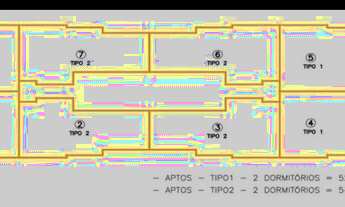 Imagem 4: Apartamento (na planta) de 02 dormitórios + sacada com churrasqueira no bairro São Vicente
