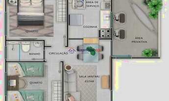 Imagem 5: PORTO NOBRE vende apartamento PORTO DAS ÁGUIAS, de 2 dormitórios, com área privativa, na R