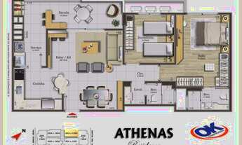 Imagem 4: Apartamento para venda tem 89 metros quadrados com 2 quartos em Campinas - São José - SC