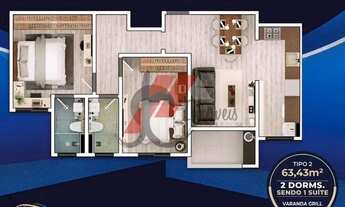 Imagem 6: Apartamento com 2 dormitórios à venda, 63 m² por R$ 368.655,92 - Residencial San Giovanni