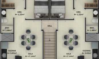 Imagem 3: Apartamento para venda tem 55 metros quadrados com 2 quartos em São Vicente - Itajaí - SC