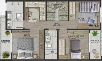 Imagem 4: Sobrado à venda bairro Água Verde, com 3 dormitórios, terraço descoberto