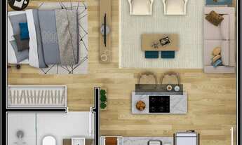 Imagem 2: Studio para venda possui 31 metros quadrados com 1 quarto em Centro - Curitiba - PR