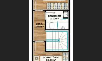 Imagem 5: Casa de condomínio sobrado para venda possui 77 metros quadrados com 2 quartos