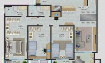 Imagem 3: Apartamento com 3 dormitórios (suíte) no Campeche em Florianópolis