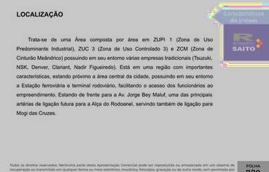 Imagem 7: Área para venda possui 266.876,47 m²- Vila Theodoro, Suzano - SP