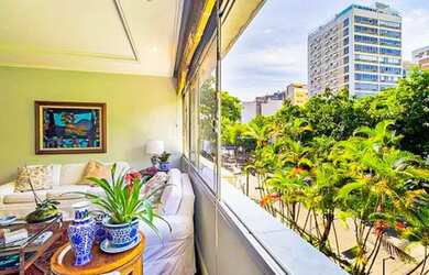 Imagem 5: Pé na Areia! Apartamento na 2a Quadra da Praia do Leblon com 180 m² 4 Quartos 2 Vagas Port