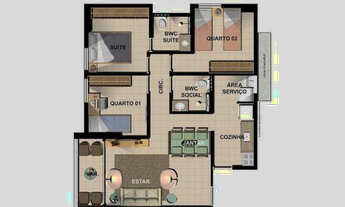 Imagem 3: Apartamento A venda no Pina 3 quartos 67m 1 suite pronto para morar lazer completo