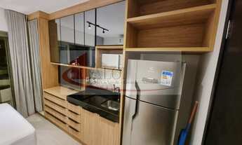 Imagem 2: Studio finamente mobiliado e com ar condicionado em andar alto. Ao lado do metrô Oscar Fre