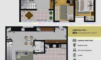 Imagem 5: Ref.: COB2002 - Cobertura Nova 2/4, suite, elevador, área gourmet, 2 vagas, Bairro Santa C