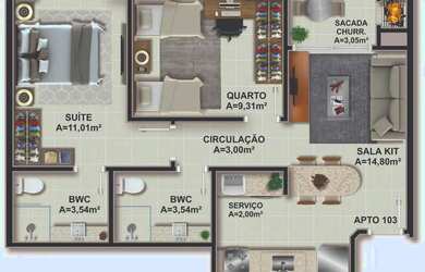 Imagem 6: Apartamentos 2 e 3 dormitórios com opção de Duplex - Residencial Floripa