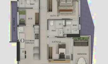 Imagem 2: Apartamento com 3 dormitórios à venda, 101 m² por R$ 937.973,00 - Jardim Luna - João Pesso