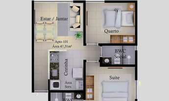 Imagem 5: Apartamentos térreos com 02 quartos, prédio com piscina e área gourmet, no Cristo. Doc. in