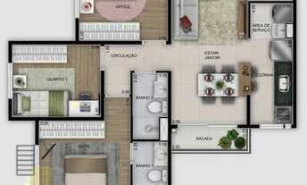 Imagem 5: Apartamento 3 Quartos com Suíte e Varanda - NOW Milão