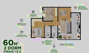 Imagem 3: Vendo Apartamento 2 dormitórios c/ suíte e varanda - Entrada em até 40x