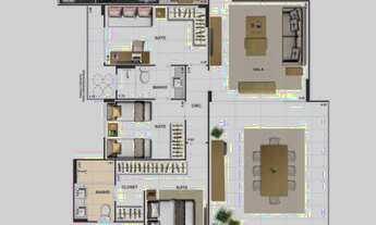 Imagem 3: Apartamento para venda possui 117 metros quadrados com 3 quartos